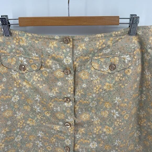 Vintage Liz Claiborne floral A-line button up mini skort sz 16 - Picture 4 of 6